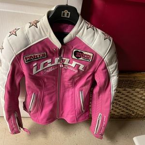 Icon leather motorcycle jacket